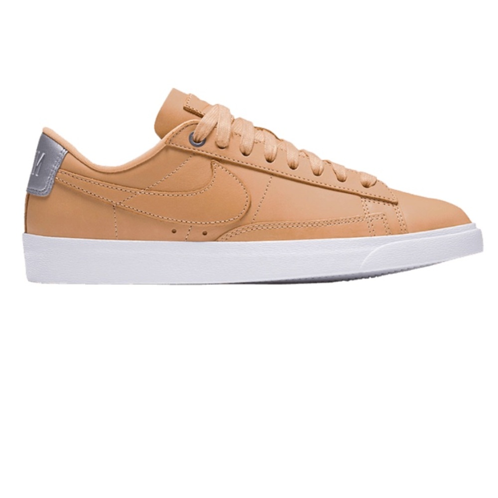 Nike Women’s Blazer Low Top Bio Beige Metallic Accents Lace Up Athleisure Shoes